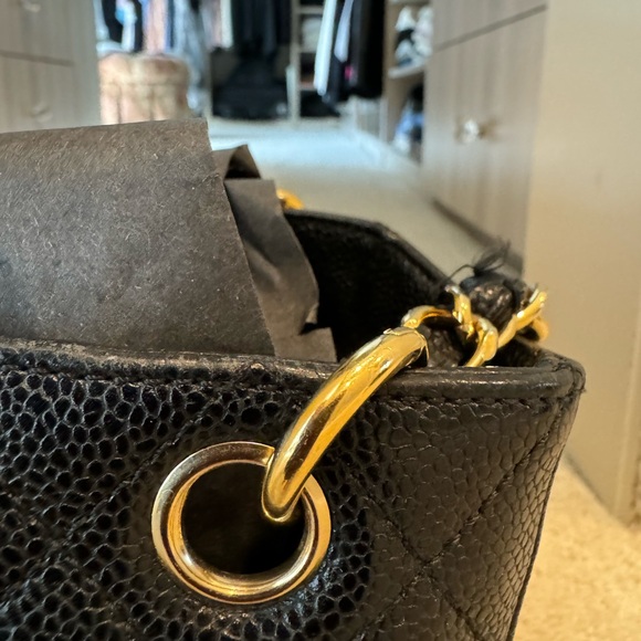 Chanel Black Quilted Caviar Timeless Classic Petit Shopping Tote - Picture 4 of 16